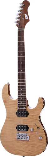 Vista 8 de IYV - Cuerpo sólido IS-400-HH con arce llama, configuración de pastilla H-H, natural