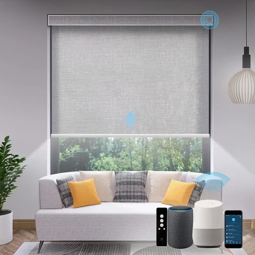 Vista 28 de SmartWings Persianas Motorizadas con Filtro de Luz, Compatible con Matter Thread Homekit Z-Wave Alexa Google, Persianas con 70% de Opacidad Safari