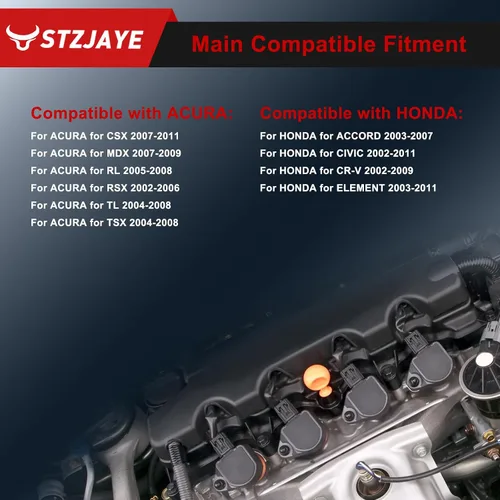 Vista 2 de Bujías de iridio dobles 9614, 4 unidades compatibles con Hondaf para Accord 2003-2007, para Civic 2002-2011, para CR-V 2002-2009, para Element