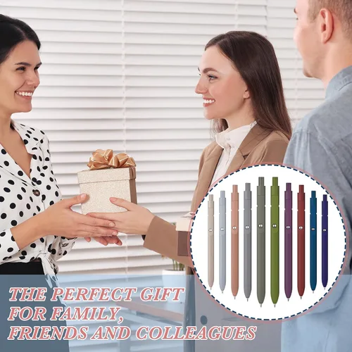 Vista 5 de Epakh 20 bolígrafos de tinta de gel, color negro, retráctil, escritura suave, bonito diseño, adecuado para tomar notas, dibujar, álbumes