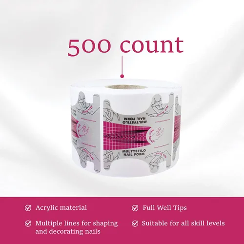 Vista 5 de Mia Secret Multistilo 500 PCS - Puntas de extensión de uñas, formas para uñas acrílicas y de gel - Pegatinas guía