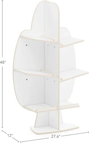 Vista 2 de Guidecraft EdQ - Árbol de lectura blanco - Estantería de pie de madera para habitación de niños, aula y sala