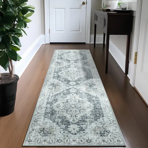 Vista 67 de jinchan Alfombra de Área 2x3 pies Alfombra Vintage de Entrada Lavable Bohemia Tapete Interior para Puerta Medallón Floral Tapete Pequeño para Puerta