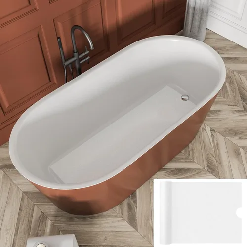 Vista 6 de Amylove 2 rollos de 16 x 40 pulgadas, tapete adhesivo antideslizante transparente para bañera con drenaje recortado antideslizante tapete de baño