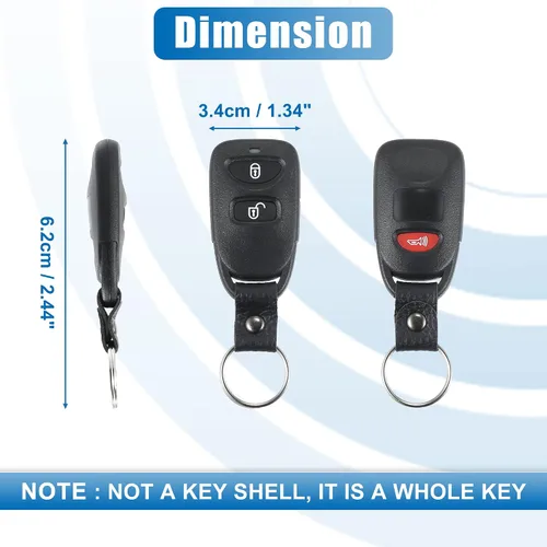 Vista 5 de X AUTOHAUX OSLOKA-320T OSLOKA-320T de 3 botones de entrada sin llave de control remoto llavero de proximidad para Hyundai Tucson 2005-2009 313.8MHz