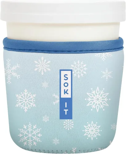 Vista 31 de Sok It IceCreamSok - Funda de neopreno aislada (flores abstractas, pintas de helado cónicas)