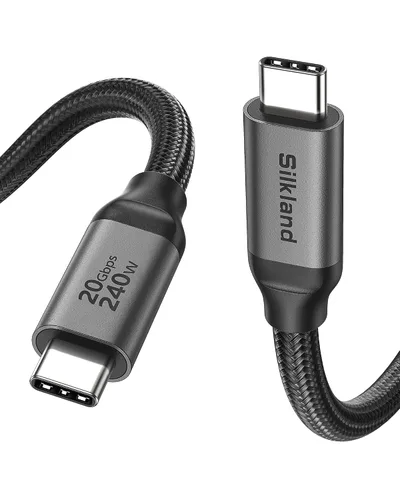 Vista 10 de Silkland Cable de datos USB C de 20 Gbps, corto de 1 pie USB3.2 Gen 2x2 de transferencia de datos de alta velocidad, cable de monitor [5K/4K 60Hz]