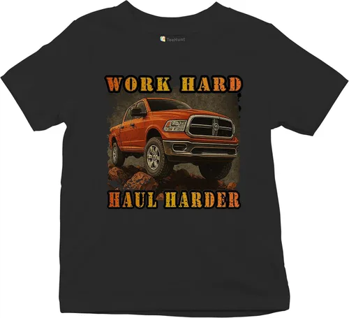 Vista 5 de Work Hard Haul Harder Youth Short Sleeve T-Shirt