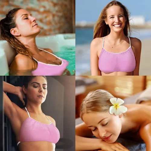 Vista 7 de Yahenda 50 piezas de sujetadores y bragas desechables para spa, ropa interior de bikini para mujer