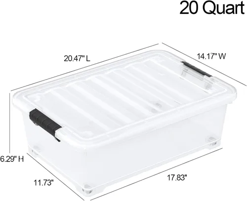 Vista 3 de Cubo de almacenamiento apilable de plástico transparente debajo