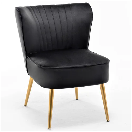 Vista 13 de Container Furniture Direct Silla moderna de terciopelo para sala de estar, dormitorio o entrada, diseño elegante y cómodo sin brazos con patas