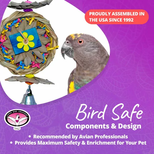 Vista 7 de Super Bird Creations SB611 Beakwhich Bird Toy - Accesorio interactivo y atractivo, ideal para loros de tamaño mediano, perfecto para masticar