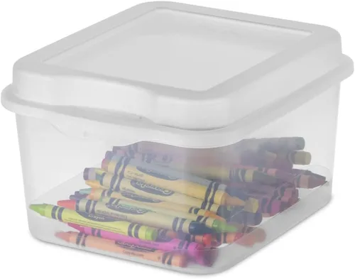 Vista 7 de Sterilite 18038612 caja de almacenamiento de tapa extraíble, transparente, pequeño