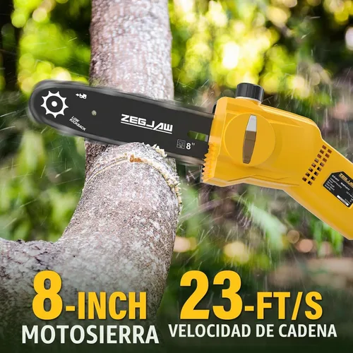Vista 2 de ZEGJAW Sierra de poste con cable, sierras de poste de 6 amperios y 8 pulgadas para recortar árboles, sierra de poste eléctrica con alcance de 13