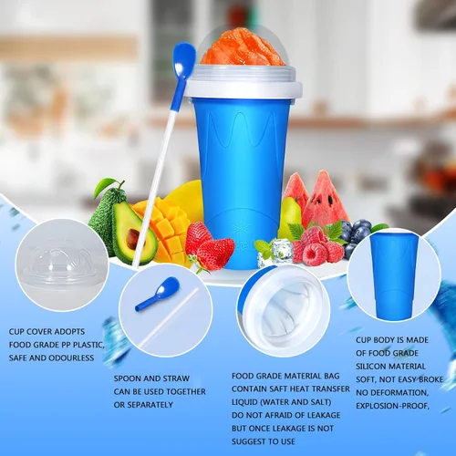 Vista 2 de Color Land Vaso para Granizados, TIK TOK Slushie Maker Cup Frozen Magic Squeeze Cup, taza para hacer helado, cosas geniales de tendencia, artículos