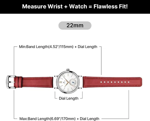 Vista 47 de Fullmosa Correa de reloj de liberación rápida de 0.866 in, 0.787 in y 0.709 in, bandas de cuero bruñido para Samsung Galaxy Watch/Garmin Watch
