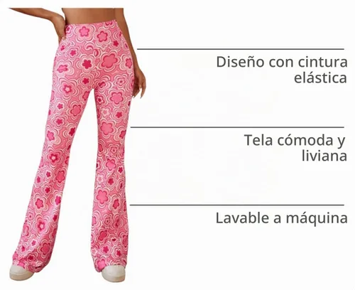 Vista 4 de OYOANGLE Pantalones de yoga de cintura alta con estampado floral para mujer