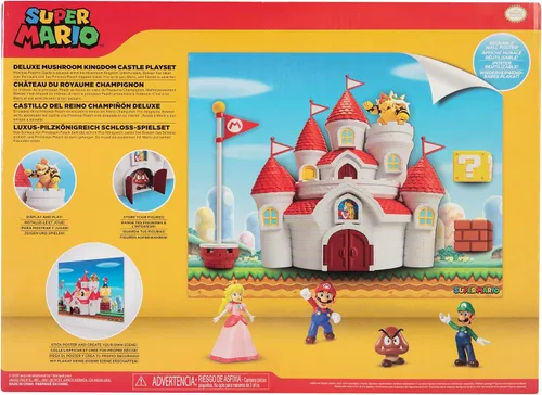 Vista 7 de Set de juego del Castillo del Reino de Setas de Super Mario con figura exclusiva de Bowser de 6.35 cm