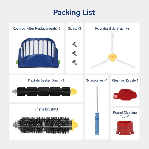 Vista 3 de Kit de accesorios de repuesto para iRobot Roomba 600 Series 694 675 692 676 695 677 671 655 645 690 680 660 650 620 614 y 500 Series 595 585 564 - 6