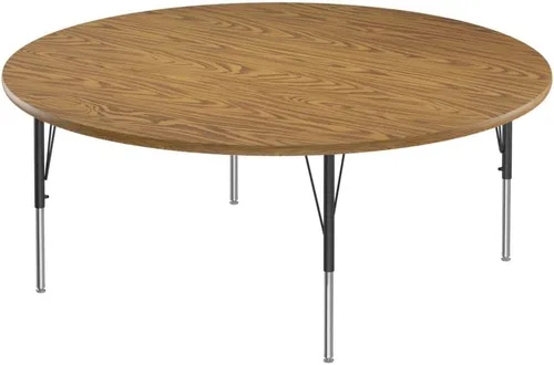 Vista 111 de Correll - Mesa rectangular de actividades para el aula de 24 x 36 pulgadas, altura ajustable (19-29 pulgadas), parte superior de nogal colonial