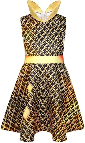 Vista 2 de Vestido de brasas para niñas, disfraz de cosplay con máscara loca, elementos antropomórficos animados para Halloween