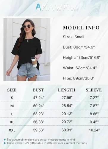 Vista 5 de Camisetas de gran tamaño para mujer, de manga corta, ajuste holgado, para verano, casual, básicas