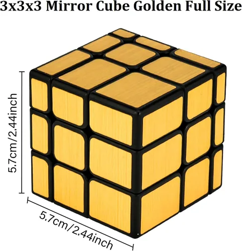 Vista 2 de Shengshou, Rompecabezas Espejo de Cubo 3 x 3., XXXS, Dorado
