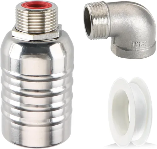 Vista 8 de Baomain Válvula automática de control de nivel de agua, rosca macho de 1/1 pulgada, válvula de flotador de cierre automático, acero inoxidable 304