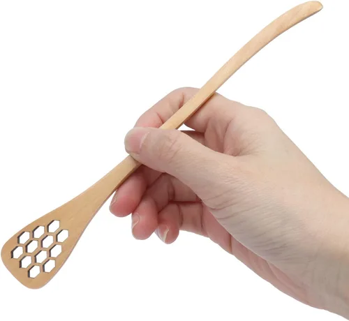 Vista 6 de Juego de 3 cucharas de miel, cucharas de miel talladas de madera, cucharas para mezclar y servir miel, ideal para el hogar, cocina y restaurante
