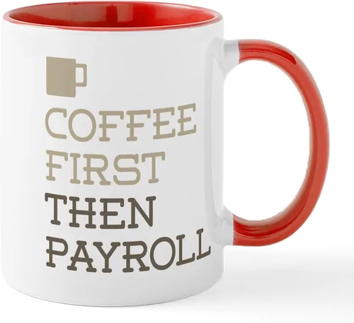 Vista 14 de CafePress Coffee Then Payroll Mugs - Taza de café de cerámica (11 oz)