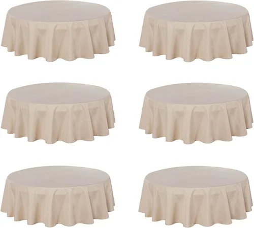 Vista 23 de Fitable - Mantel cuadrado de lino sintético resistente a las arrugas, tela neutral, para mesa de interior o exterior, para cocina o comedor