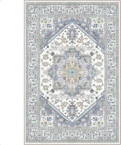 Vista 81 de OPPODREAM Alfombras suaves, pequeñas y lavables con parte trasera antideslizante, alfombra de cachemira sintética de pelo bajo, 2 x 3 pies, azul