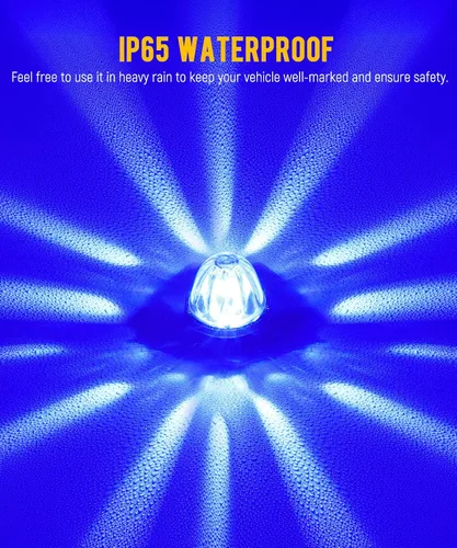 Vista 6 de Partsam 2 piezas de luces LED de sandía de doble color rojo azul con lente de vidrio, luces auxiliares de giro con bisel y base de acero inoxidable