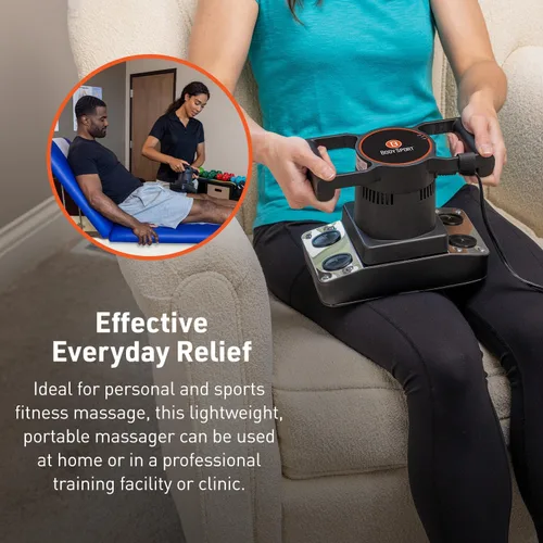 Vista 8 de Body Sport Masajeador Profesional de Doble Velocidad Terapéutico y Vibración para Alivio del Dolor y de los Músculos Adoloridos – Herramienta