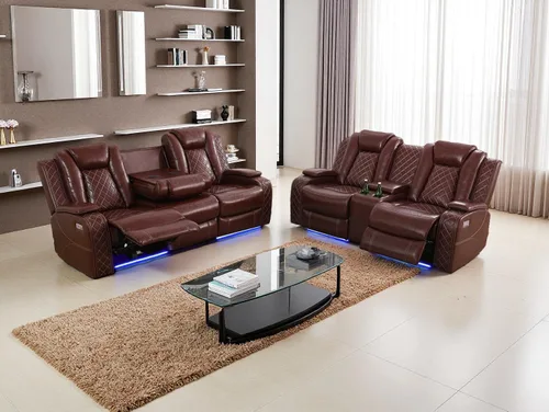 Vista 25 de Juego de sofás reclinables eléctricos, juegos de muebles de sala de estar, sofá reclinable eléctrico moderno negro, sofá biplaza y silla