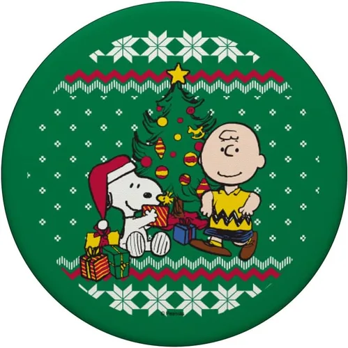 Vista 3 de Peanuts Snoopy Holiday Presents PopSockets - Agarre y soporte para teléfonos y tabletas