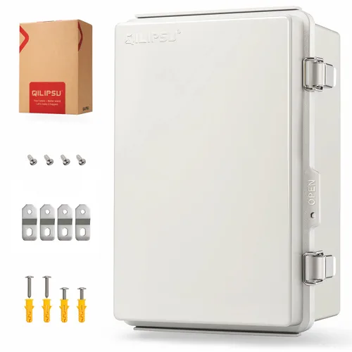 Vista 15 de QILIPSU UL94-V0 Caja eléctrica al aire libre 8.3"x6.3"x3.9" Caja de conexiones impermeable resistente a la intemperie PC/ABS aleación de plástico