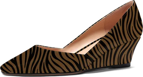 Vista 20 de MODENCOCO Zapatos de tacón bajo con cuña de tacón bajo para mujer, con puntera cuadrada, 2 pulgadas Beige