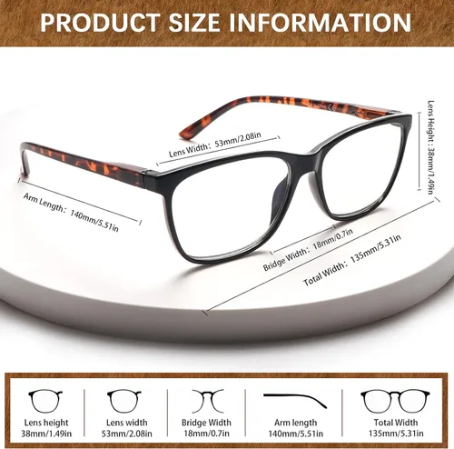 Vista 2 de COJWIS Progressive Multifocus Reading Glasses Blue Light Blocking for Women Men Spring Hinge Computer Readers
