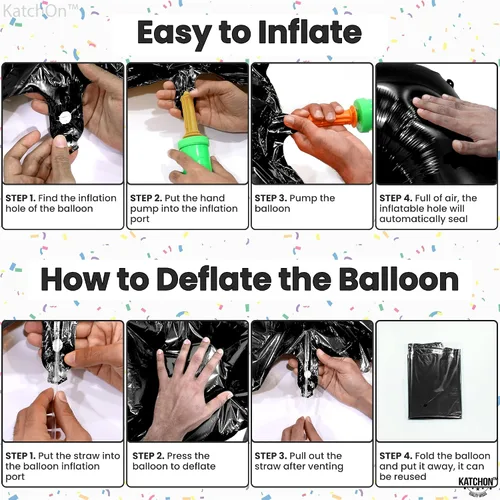 Vista 3 de KatchOn, Globo negro gigante del número 11 de 40 pulgadas, globos negros 11 para decoraciones de cumpleaños de 11 años para niños, globos negros