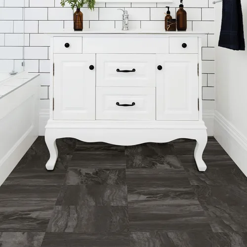 Vista 9 de FloorPops FP3328 - Azulejos para el suelo Raven adhesivos, color negro, 30 cm x 30 cm