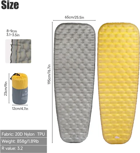 Vista 6 de iClimb Estable cómodo colchón de dormir ultraligero compacto para adultos camping mochilero
