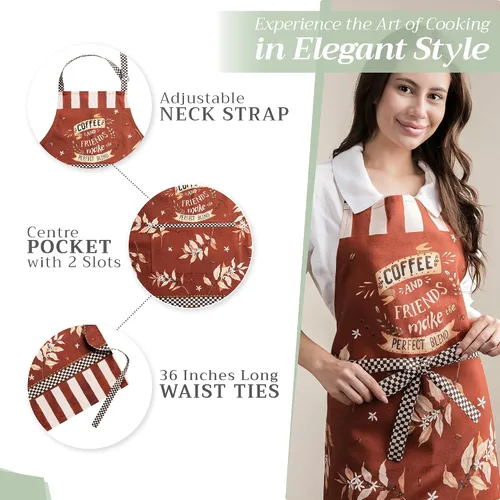 Vista 1141 de Maison d' Hermine Delantales para mujer con bolsillo, 100% algodón (27.50 x 31.50 pulgadas)