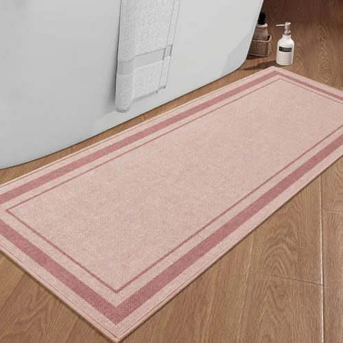 Vista 74 de chakme Juego de 2 alfombras de baño ultrafinas, absorbentes, antideslizantes, lavables a máquina, color beige oscuro, 17 x 24 pulgadas + tapete