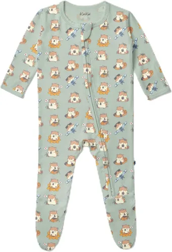 Vista 128 de KicKee Baby & Toddler - Pijama de viscosa ultrasuave de bambú con patas abatibles y puños