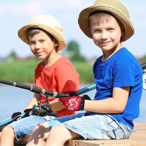 Vista 7 de 4 pares de guantes de ciclismo para niños y niñas y jóvenes guantes de bicicleta de montaña guantes deportivos cálidos para niños guantes de pesca