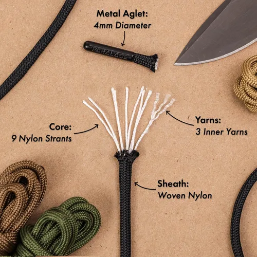 Vista 3 de 550 cordones Paracord para botas y zapatos de senderismo, 1 par