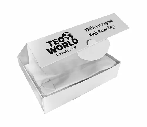 Vista 5 de Paquete de 100 bolsas de papel kraft 100% blanco, 2.75 x 10 pulgadas, bolsa lisa blanca con soporte para utensilios de cocina (caja de 100 piezas)