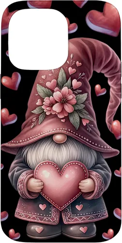 Vista 20 de iPhone 11 Pro Max - Funda con diseño de corazón para mujer, diseño retro de gnomo de amor para el día de San Valentín