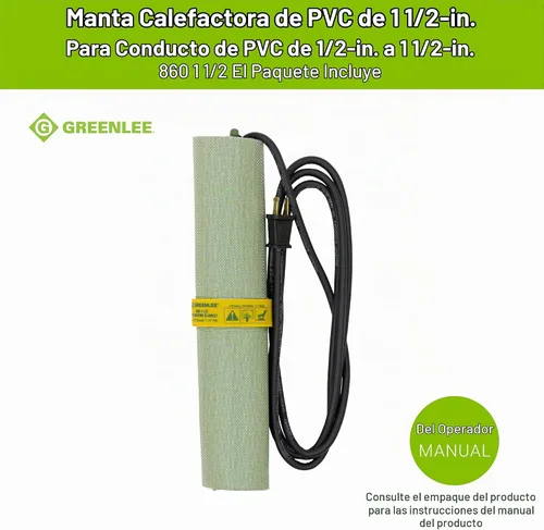 Vista 2 de Greenlee 860-1-1/2 Manta de Calentamiento de PVC con Control de Temperatura para Conductos de PVC de 1/2" a 1-1/2", 120 Voltios, 200 Vatios
